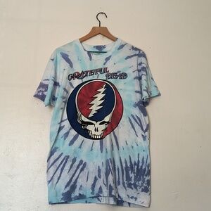 Vintage 1992 Grateful Dead Blue Tie-Dye Steal Your Face Skull Tee Single Stitch